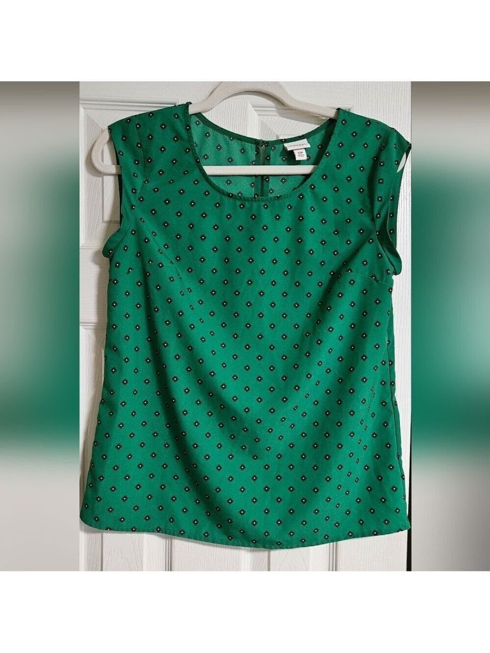 Merona Green Patterned Sleeveless Top S/P